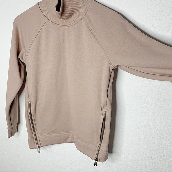 Athleta Cozy Karma Side Zip Funnel Neck Sweater in Mocha Latte Size XXS - Picture 6 of 10